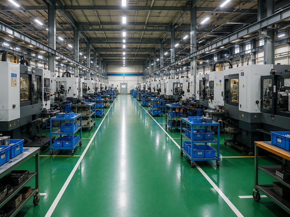 整理整頓されたミライテックの生産フロア